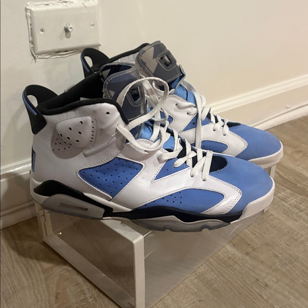 Jordan Blue and White Athletic Shoes